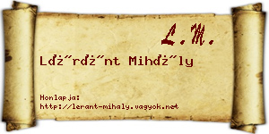 Léránt Mihály névjegykártya